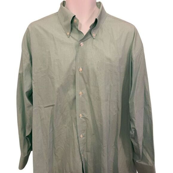 Nautica Light Green Casual Button Down. Size 17.5 XL - Picture 1 of 6